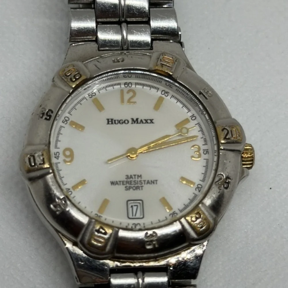 Hugo Maxx Men's Dress Watch. Calendar‎ On Face. Gold Accents​​​​​​​​​​